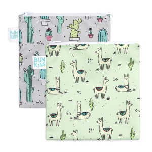 Herbruikbaar snackzakje - Large (2 stuks) - Cacti & Llamas