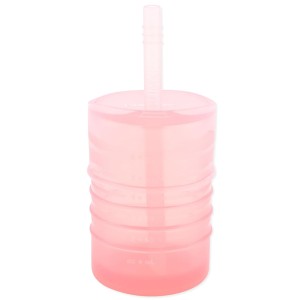 Silicone Straw Cup with Lid - Pink Jelly