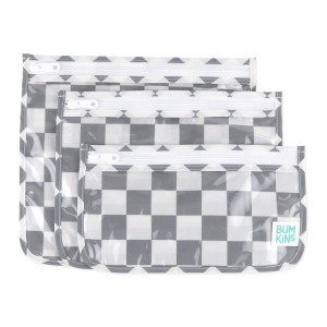 Reisebeutel mit durchsichtigem Fenster (3er-Pack) - Charcoal Check