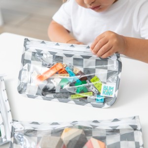 Reisebeutel mit durchsichtigem Fenster (3er-Pack) - Charcoal Check