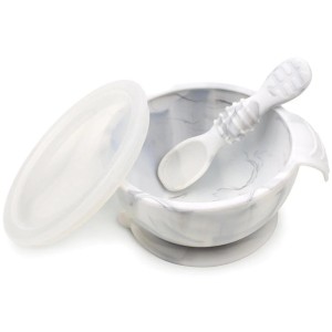 Juego de silicona para aprender a comer solos - Mármol