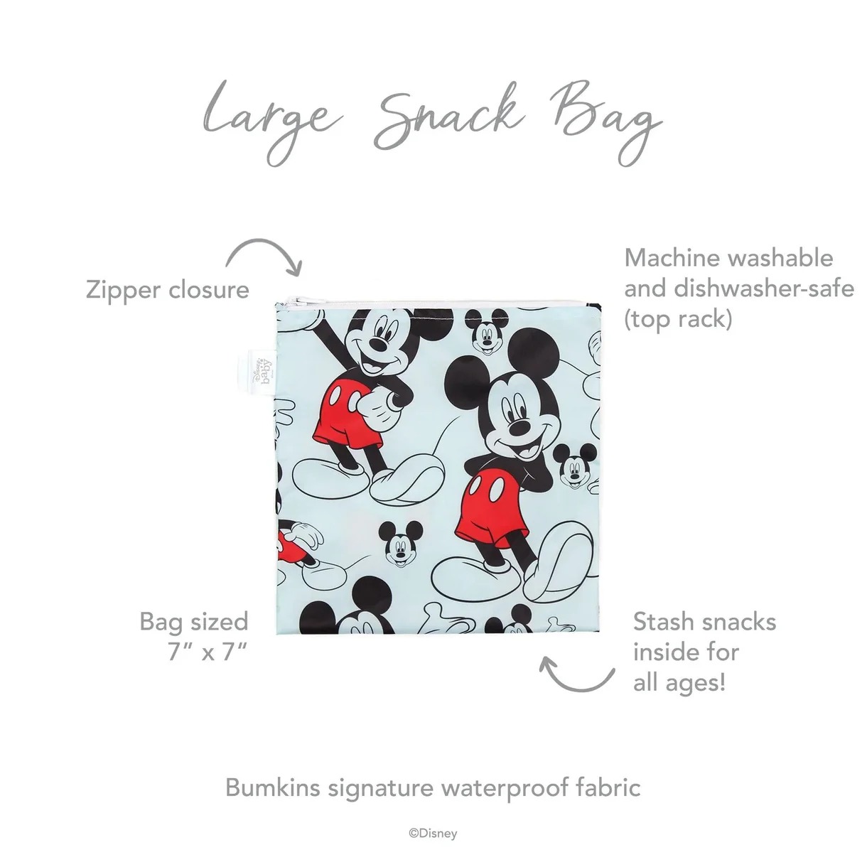 Reusable Snack Bag - Large - Mickey Mouse - Blue