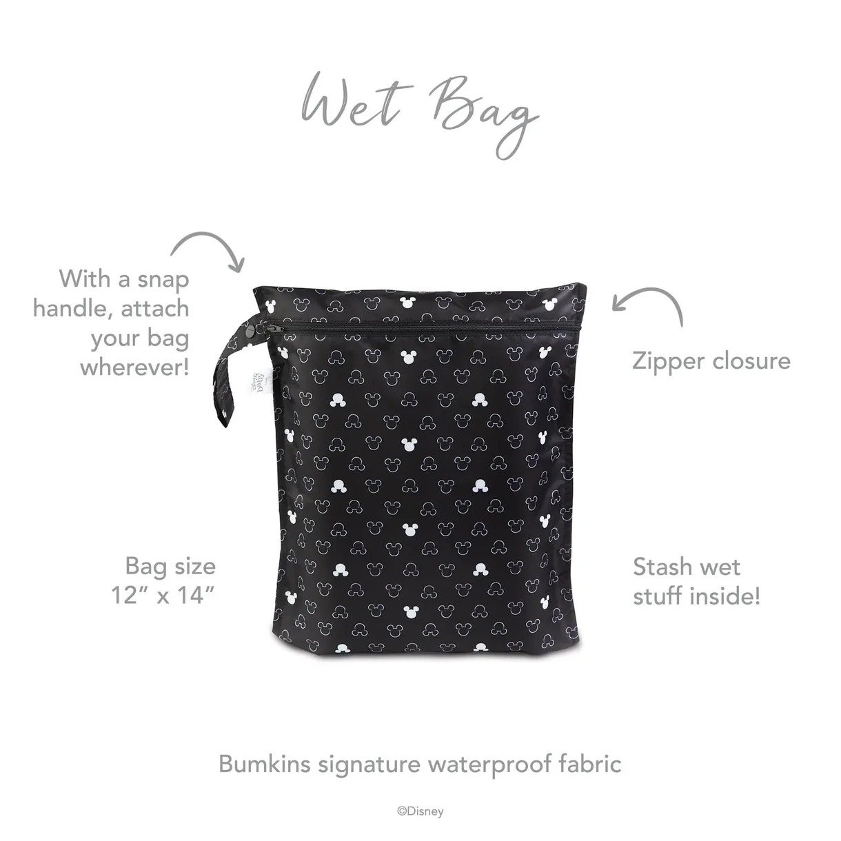 Wet Bag - Disney Mickey Mouse - Icon Black + White