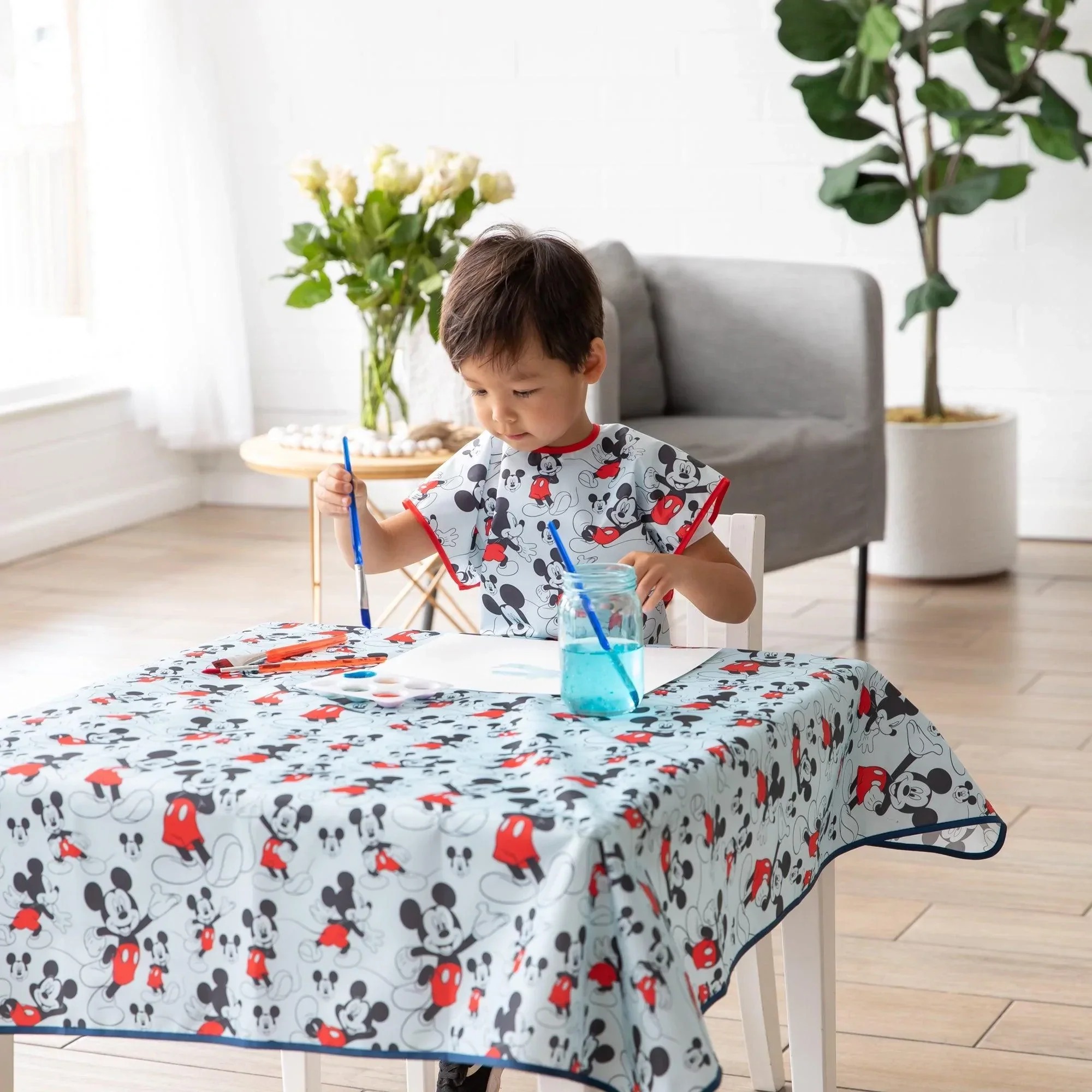 Short-Sleeved Art Smock - Disney Mickey Mouse - Blue