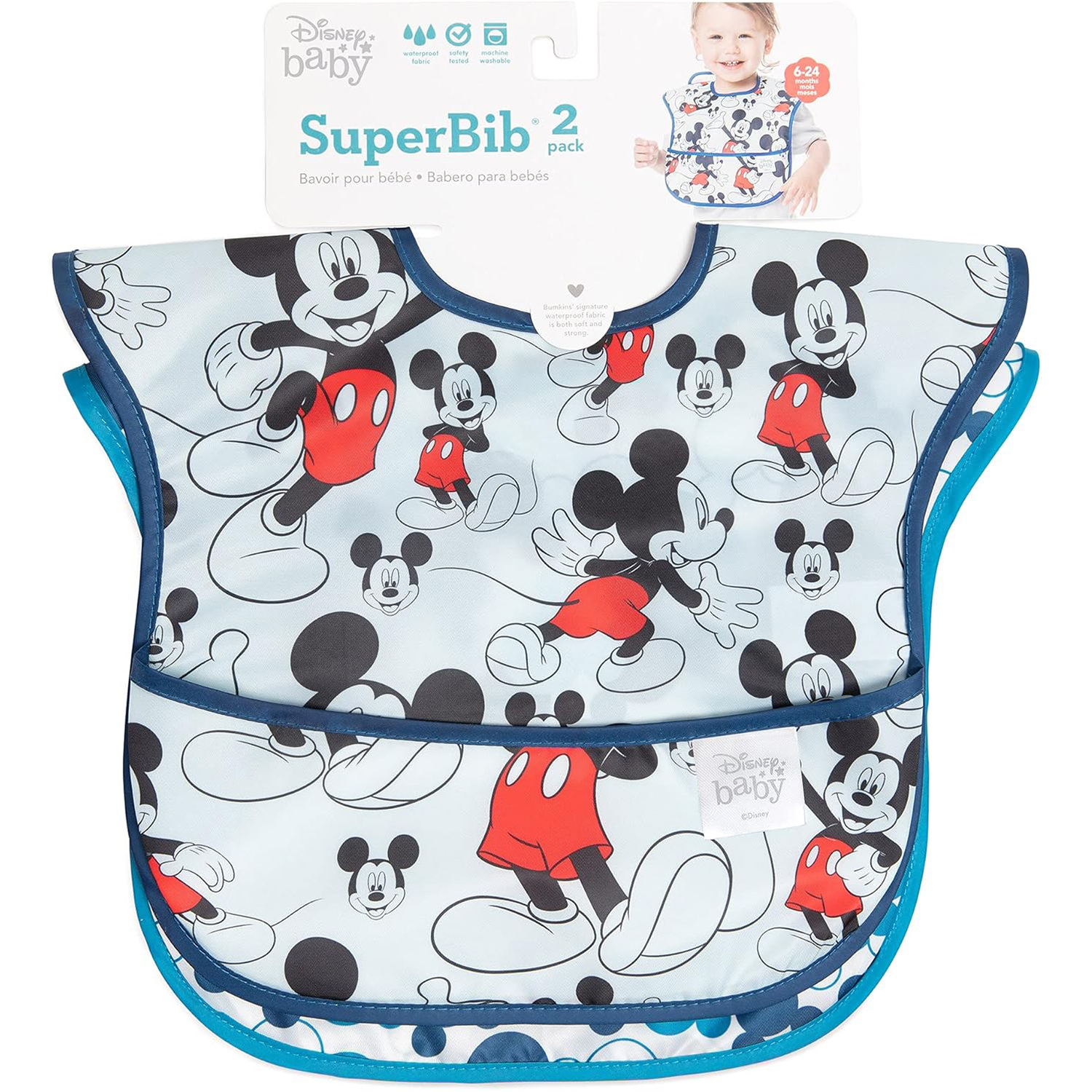 SuperBib® (2 pack) - Disney Mickey Mouse - Blue