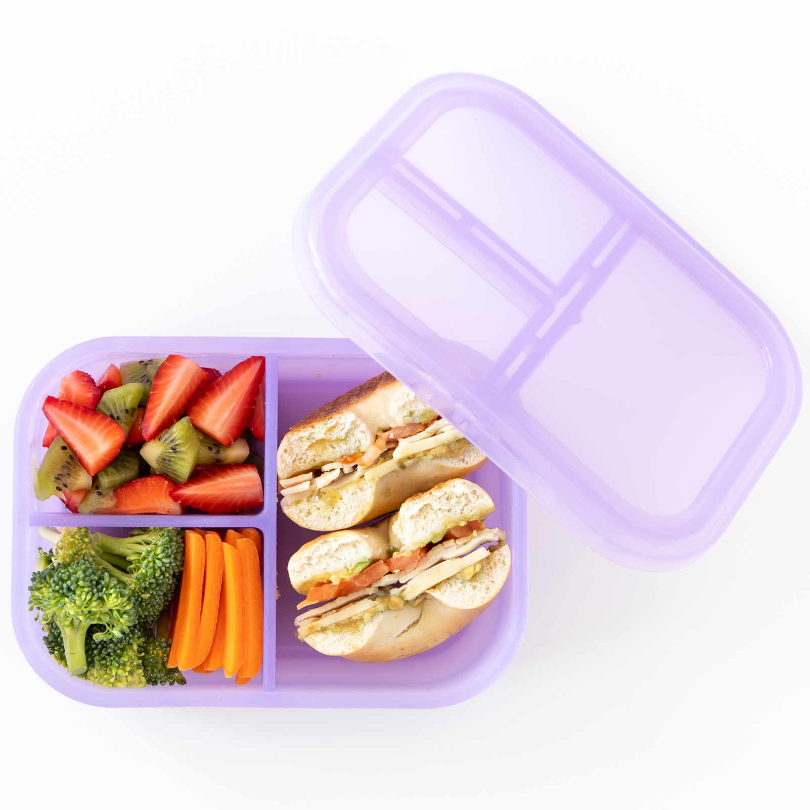 Silicone Bento Box (3 section) - Purple Jelly