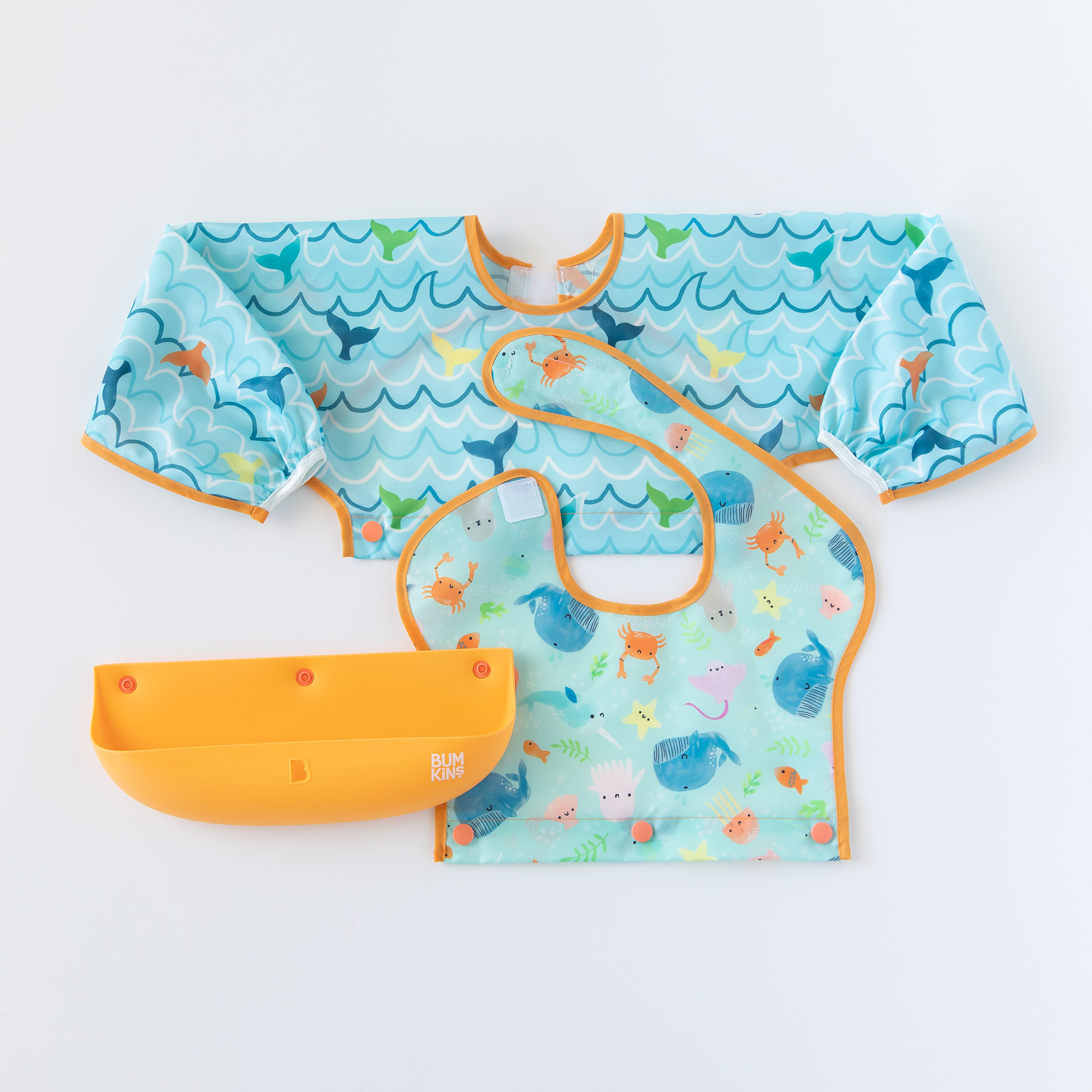 Swap Pocket Bib - Ocean Life & Whale Tail
